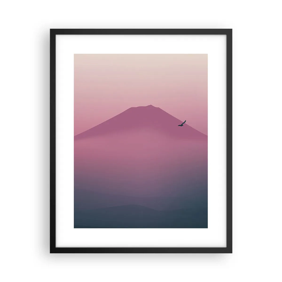 Poster în ramă neagră - Călători deasupra norilor - 40x50 cm