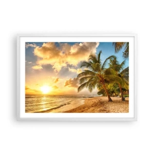 Poster în ramă albă - Vară eternă, întotdeauna o vacanță - 70x50 cm