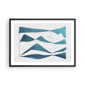 Poster în ramă neagră - Abstracție: relație turcoaz - 70x50 cm