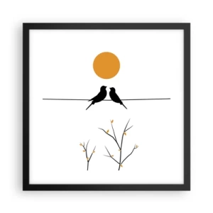 Poster în ramă neagră - Seară cu privighetori - 40x40 cm