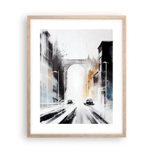 Poster în ramă de stejar deschis - Studiu de oraș: arhitectură și mișcare - 40x50 cm