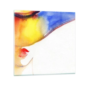 Tablou pe sticlă - Portretul unei doamne    - 50x50 cm