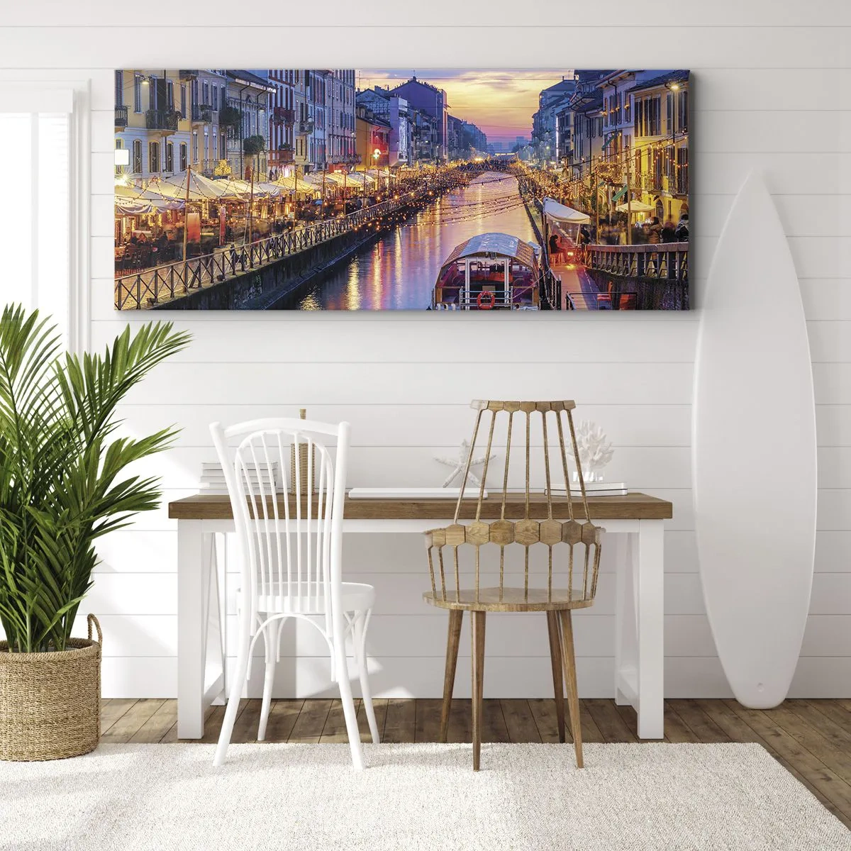 Tablou pe pânză - O seară de lumină și distracție - 100x40 cm