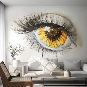 Tapet Standard Eco - O privire la fel de fierbinte ca vara - Abstracția, Grafică, Ochi - 350x256 cm