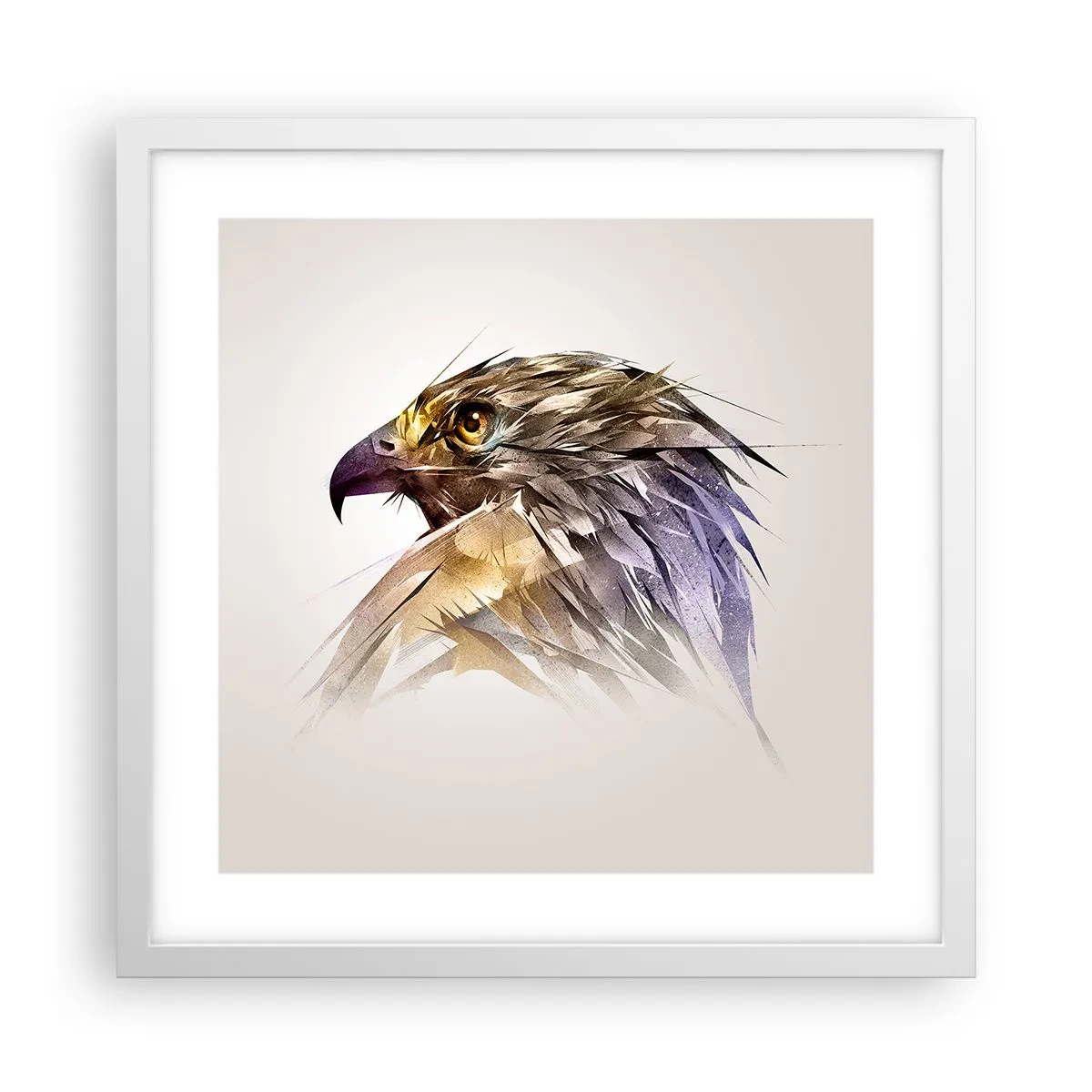 Poster în ramă albă - Portretul unui războinic - 40x40 cm