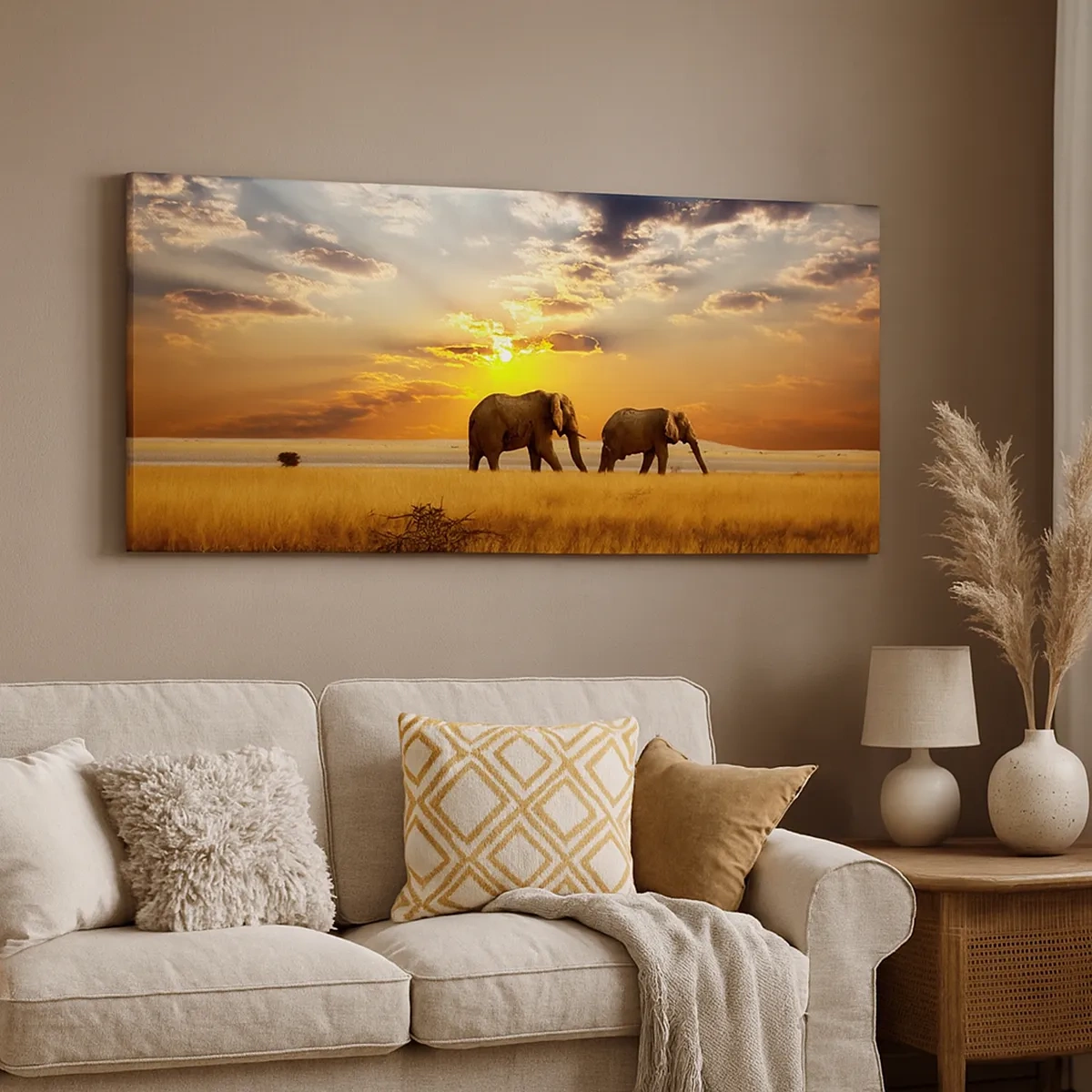 Tablou pe pânză - Plimbare în familie - 30x30 cm