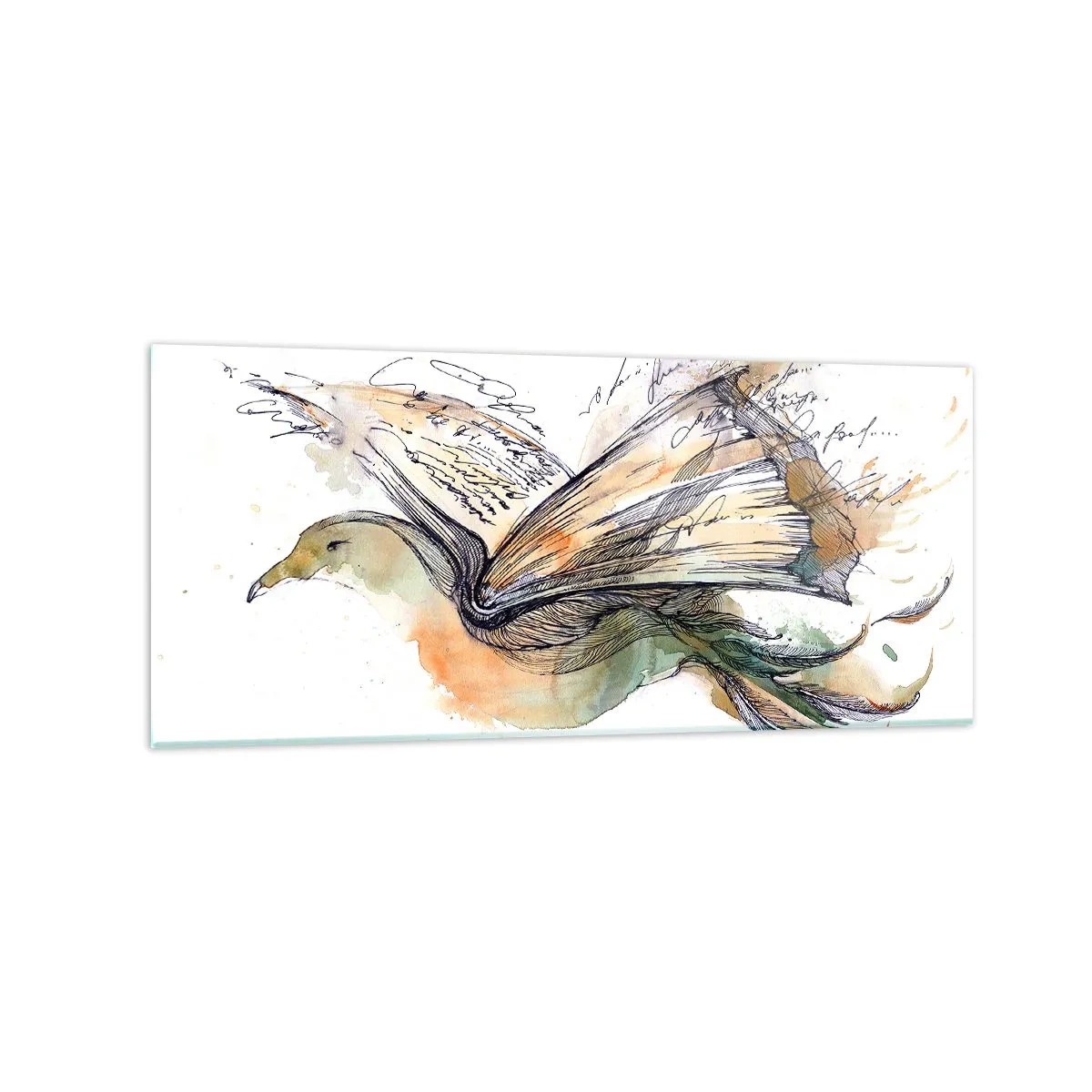 Tablou pe sticlă - Pe aripile poeziei - 120x50 cm