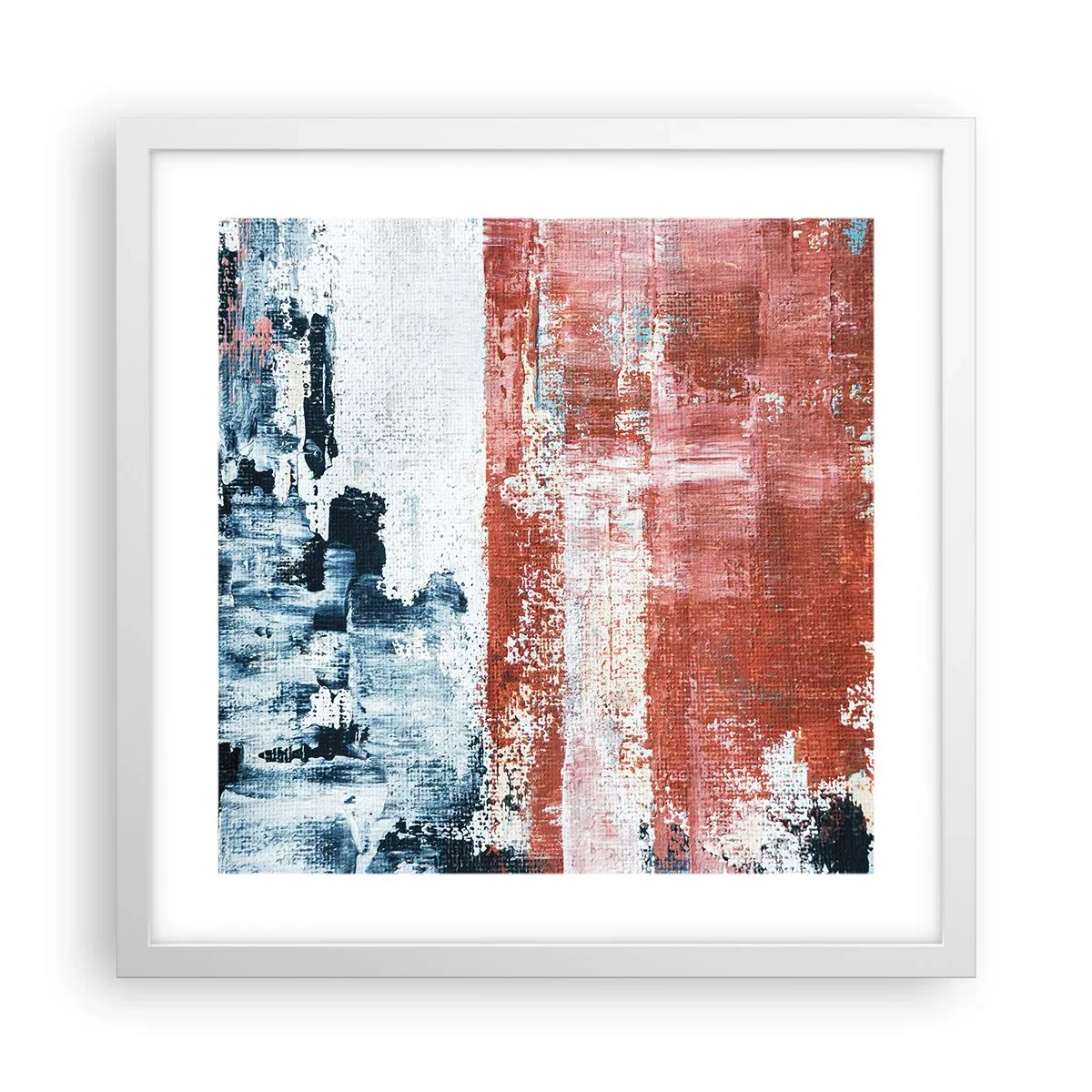 Poster în ramă albă - Jumi-juma abstract - 40x40 cm