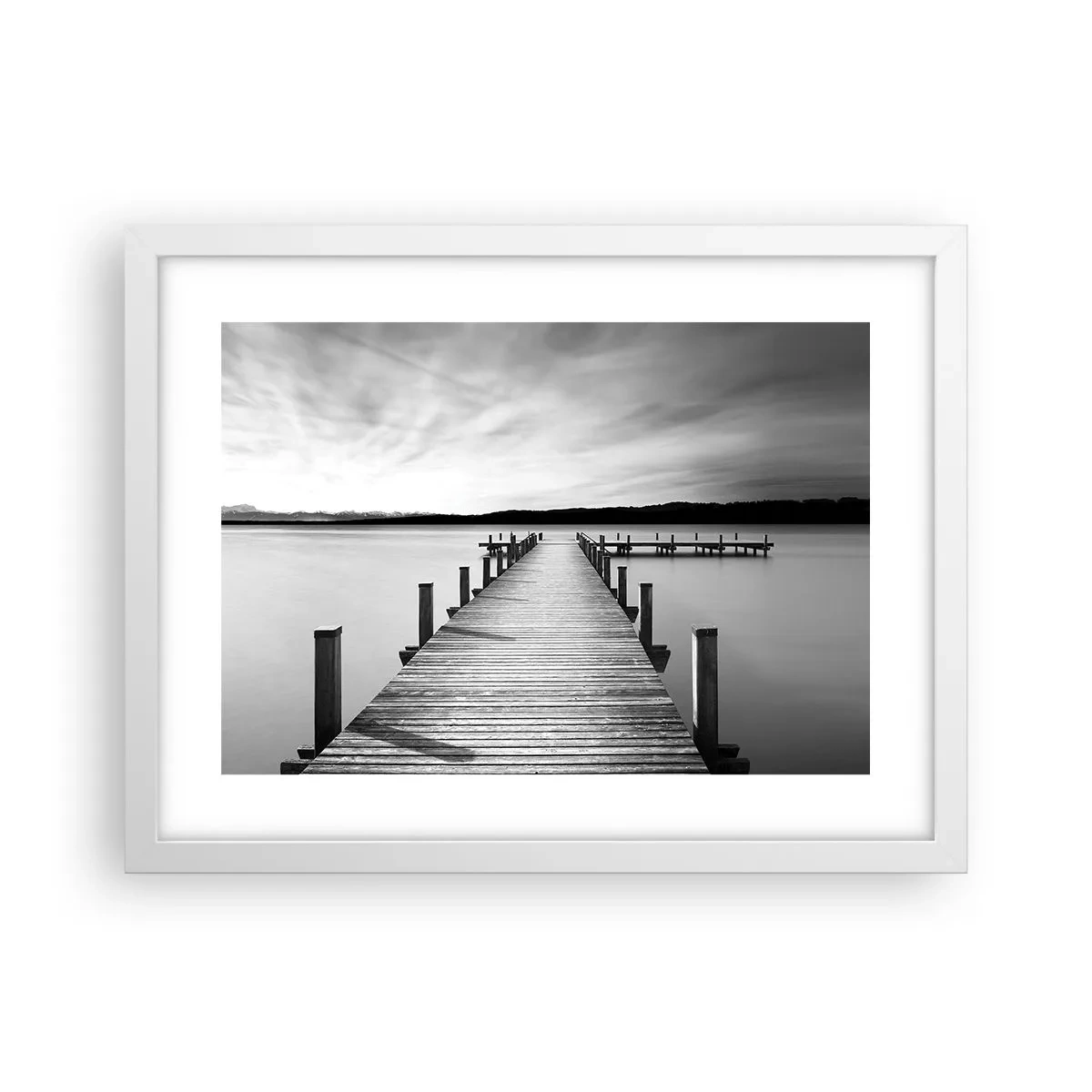 Poster în ramă albă - La adăpostul apei - pace - 40x30 cm