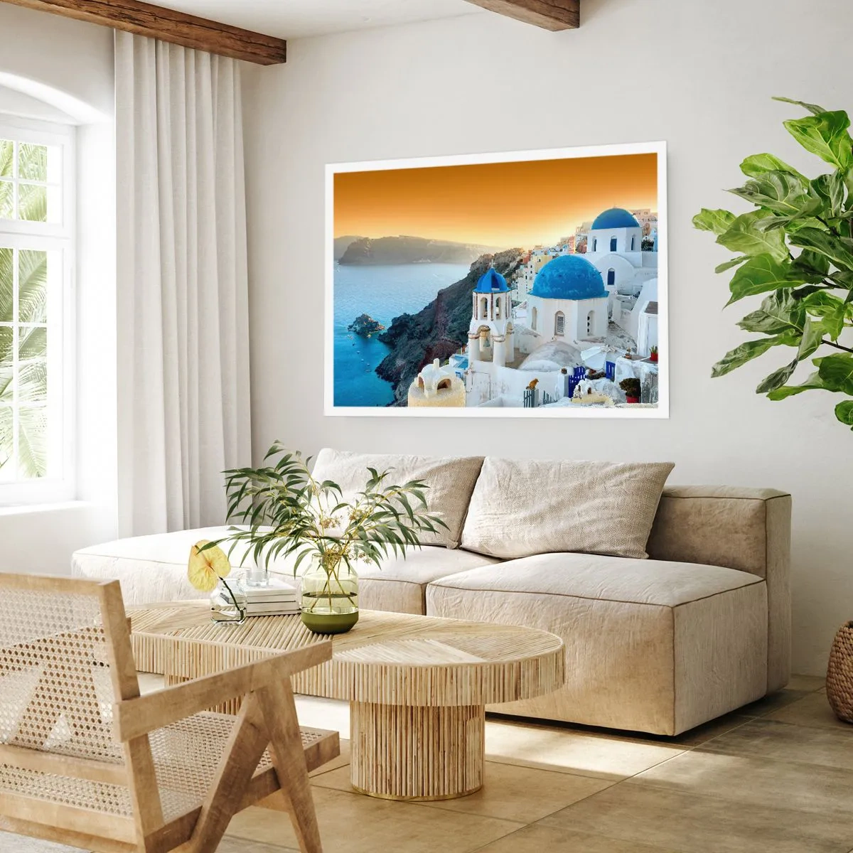 Poster - Santorini - îmbrățișat de stânci - 100x70 cm