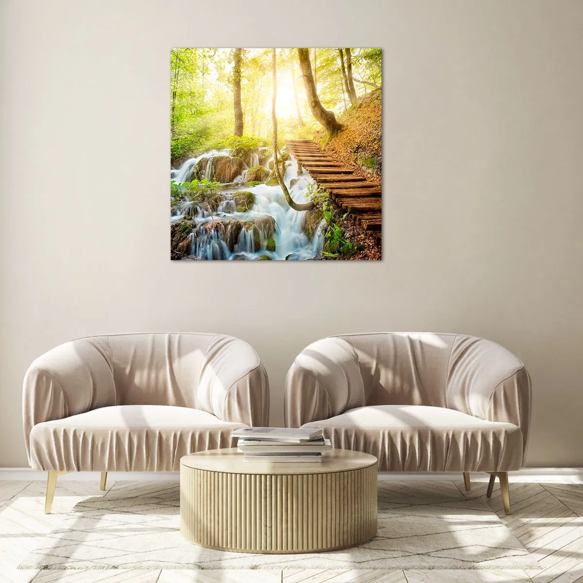 Tablou pe sticlă - Răcirea dorită - 70x70 cm