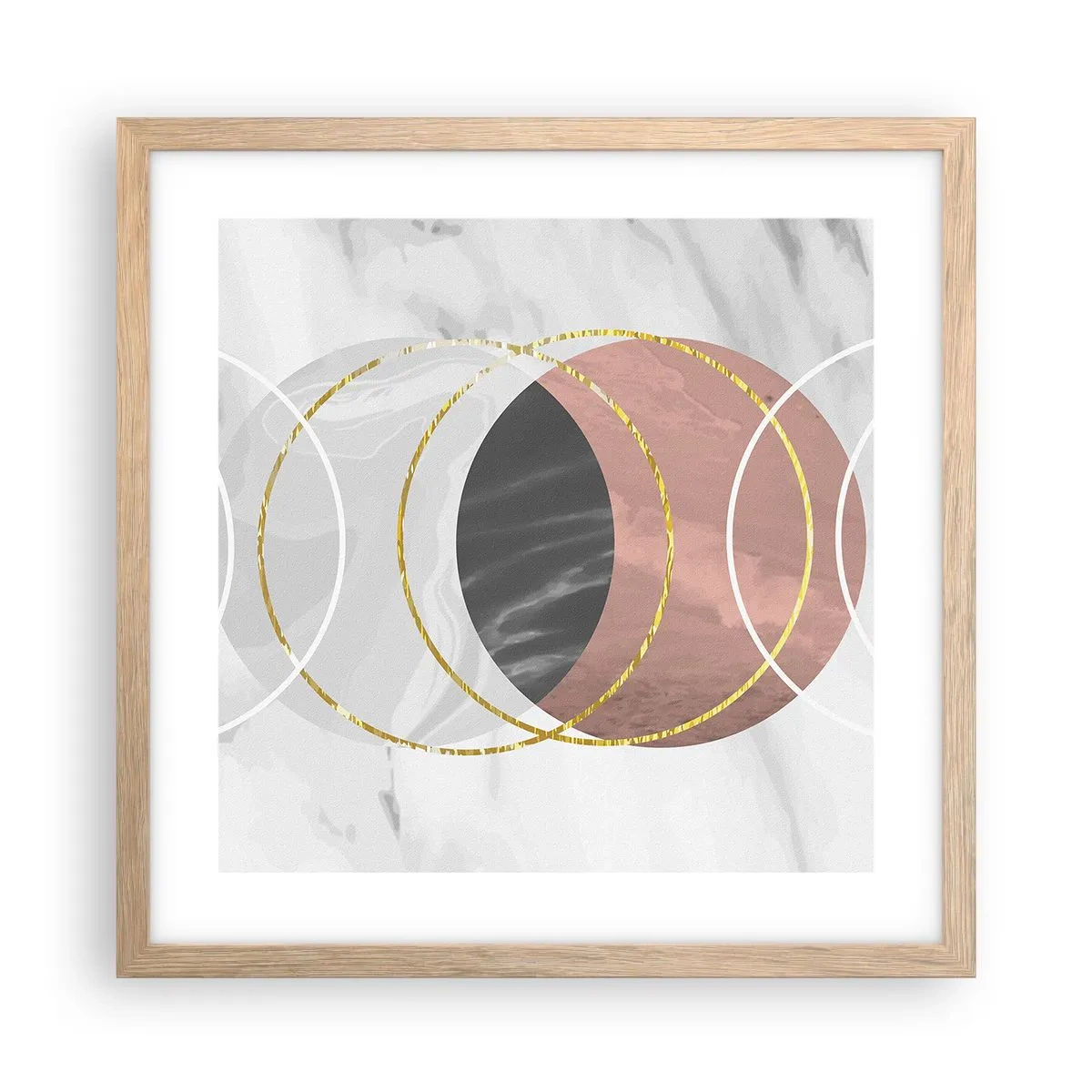 Poster în ramă de stejar deschis - Muzica sferelor - 40x40 cm