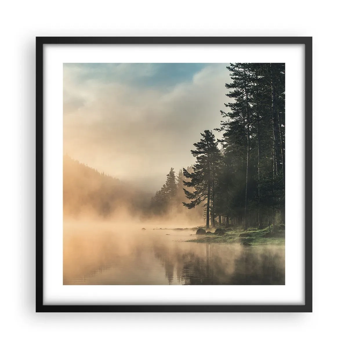 Poster în ramă neagră - Nașterea unei zile - 50x50 cm