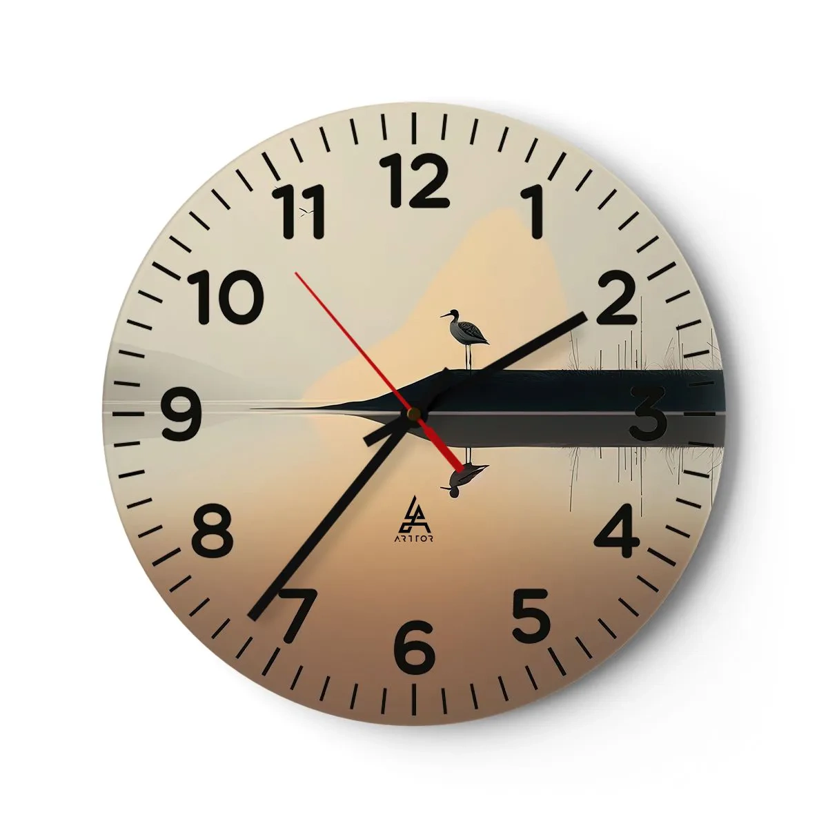 Ceas de perete - Ceas pe sticlă - Domn pe lac - 40x40 cm