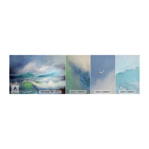 Mostră tapet Premium Canvas - Vârtejul a gemut de triumf... - Furtună, Val înalt, Păsări - 100x30 cm