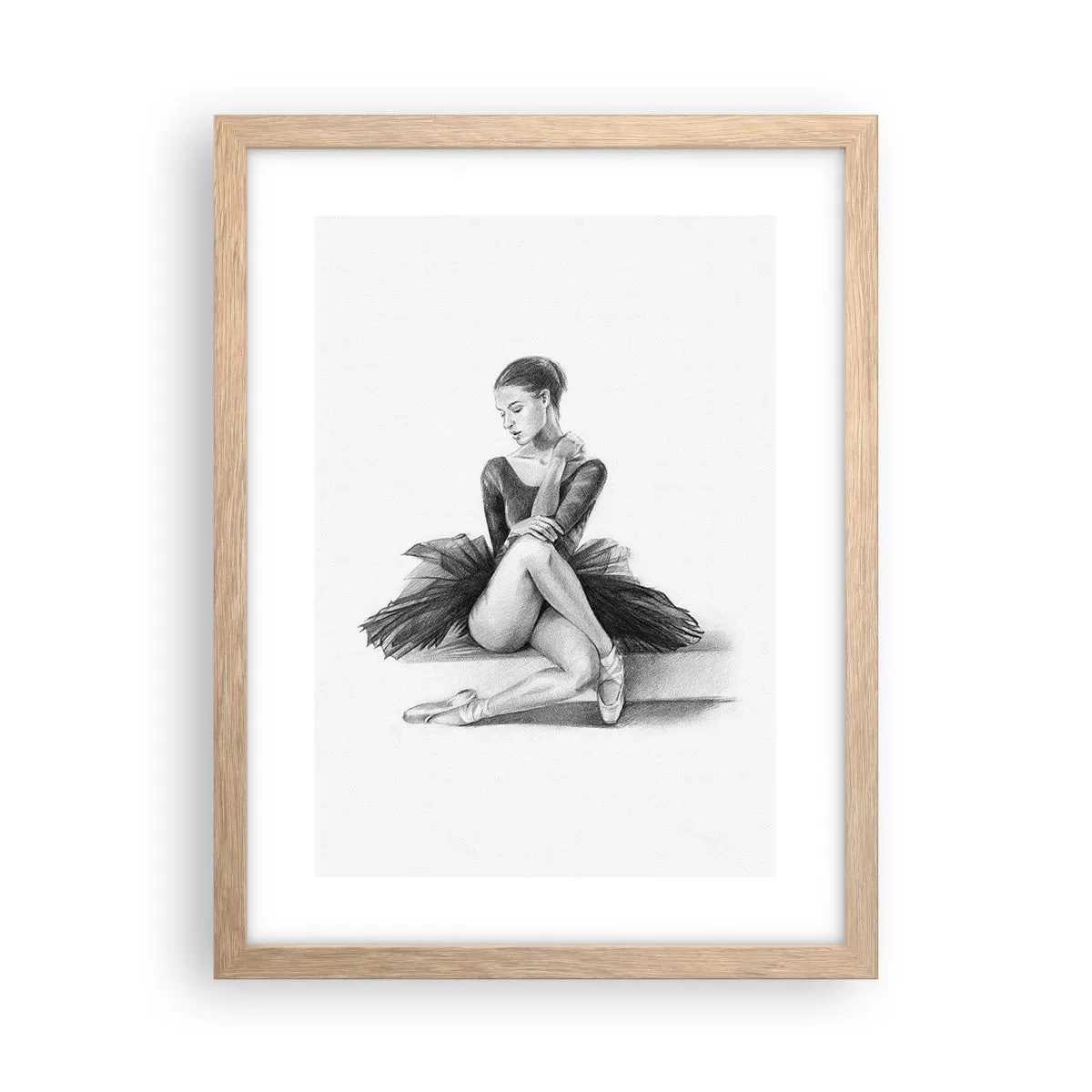 Poster în ramă de stejar deschis - Încântată de dans - 30x40 cm