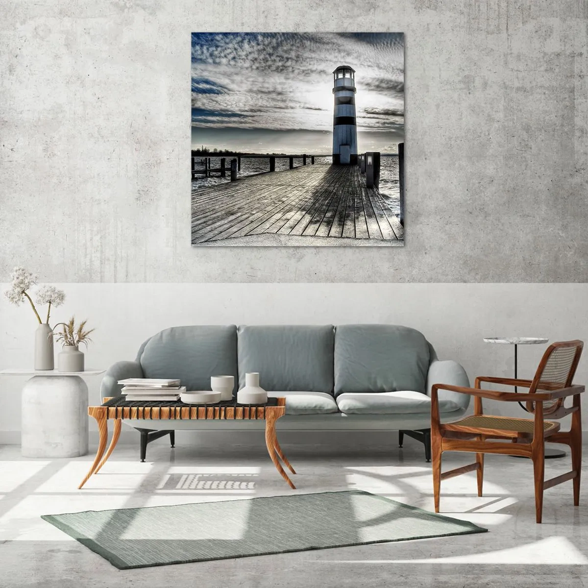 Tablou pe sticlă - Marinari, abia aștept să vă văd - 40x40 cm