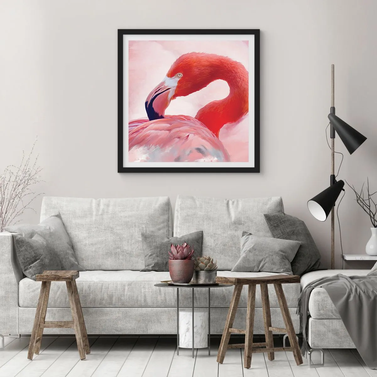 Poster în ramă neagră - Frumusețea păsărilor - 40x40 cm