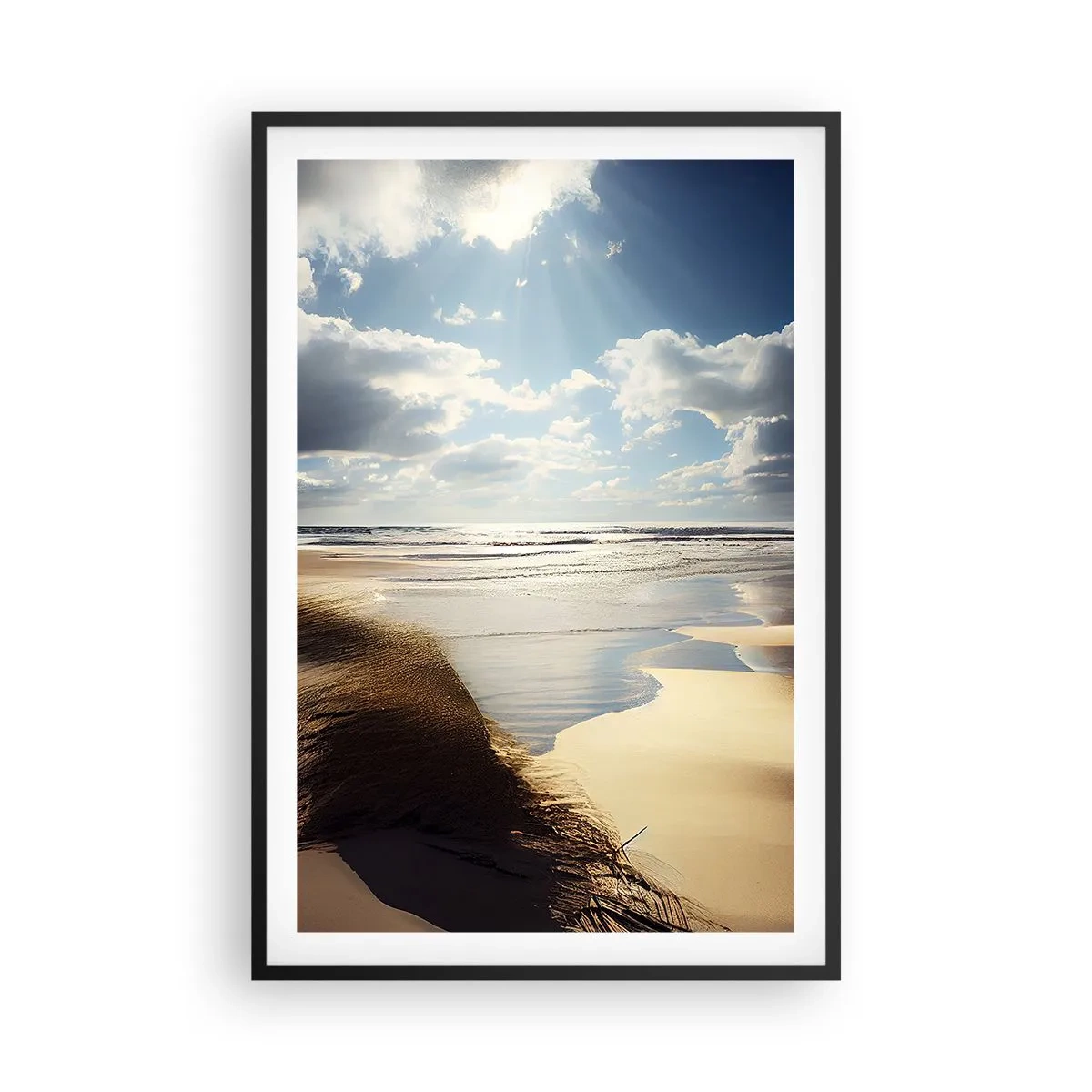 Poster în ramă neagră - Plajă sălbatică - 61x91 cm