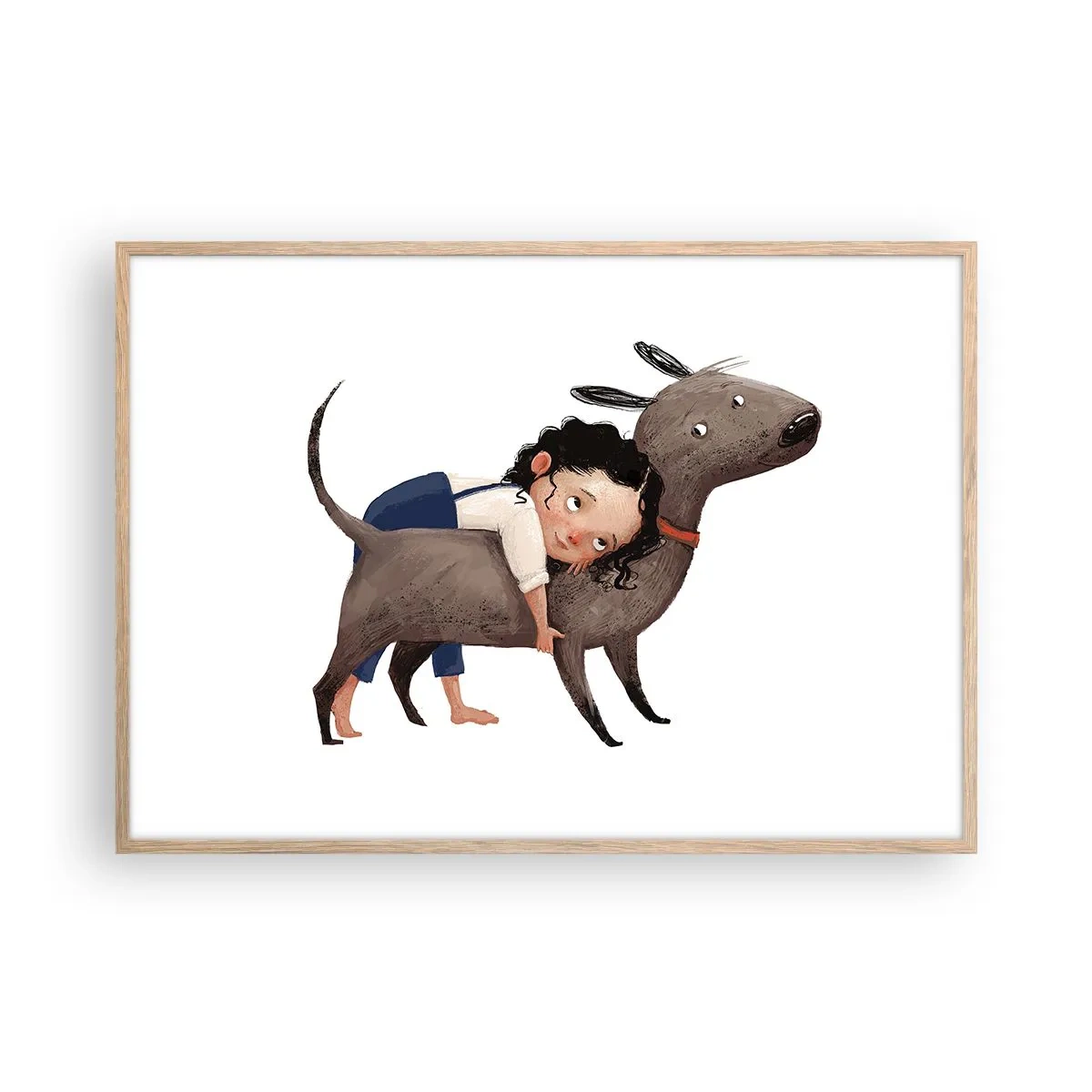 Poster în ramă de stejar deschis - Cei mai buni prieteni - 100x70 cm