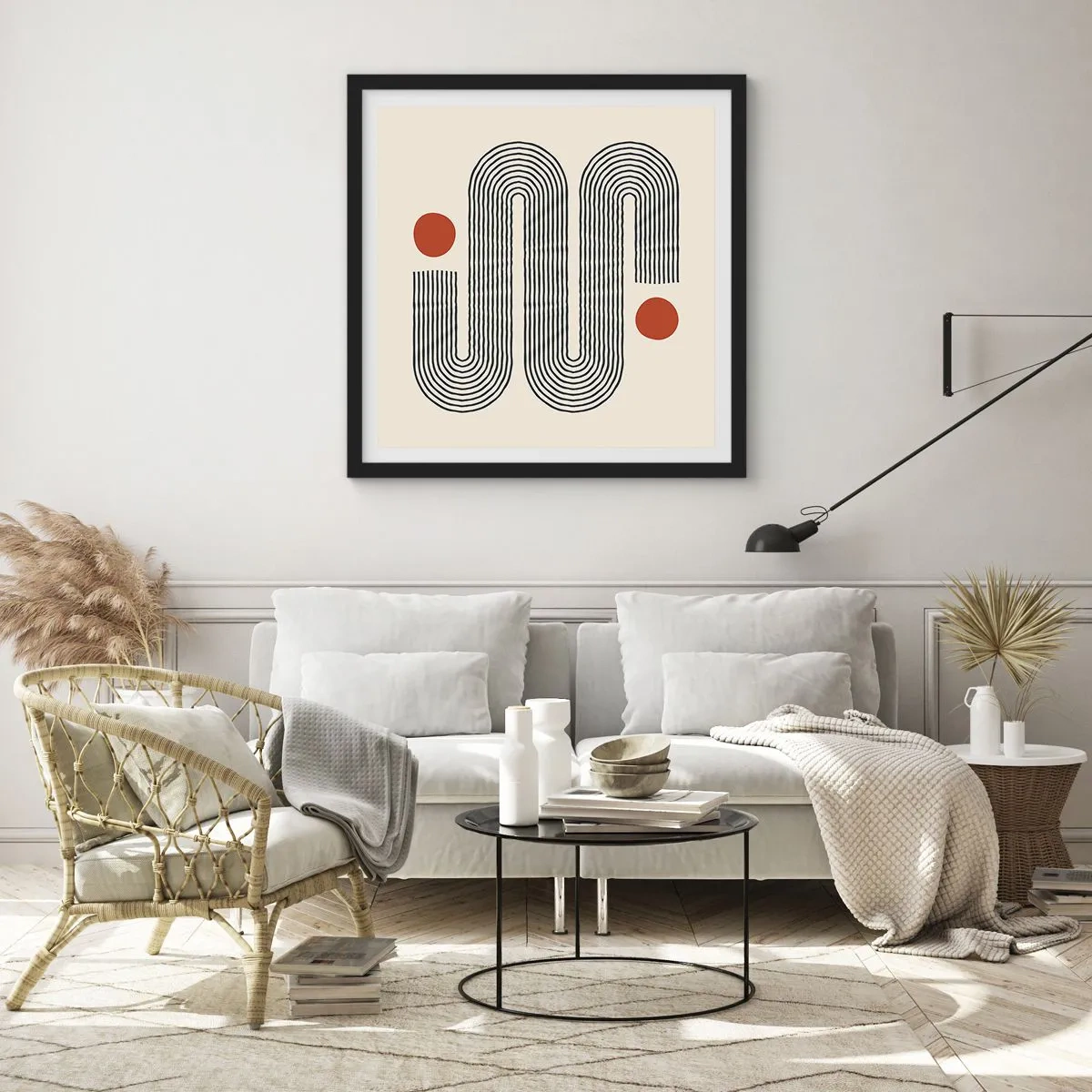 Poster în ramă neagră - De la început până la sfârșit - 60x60 cm