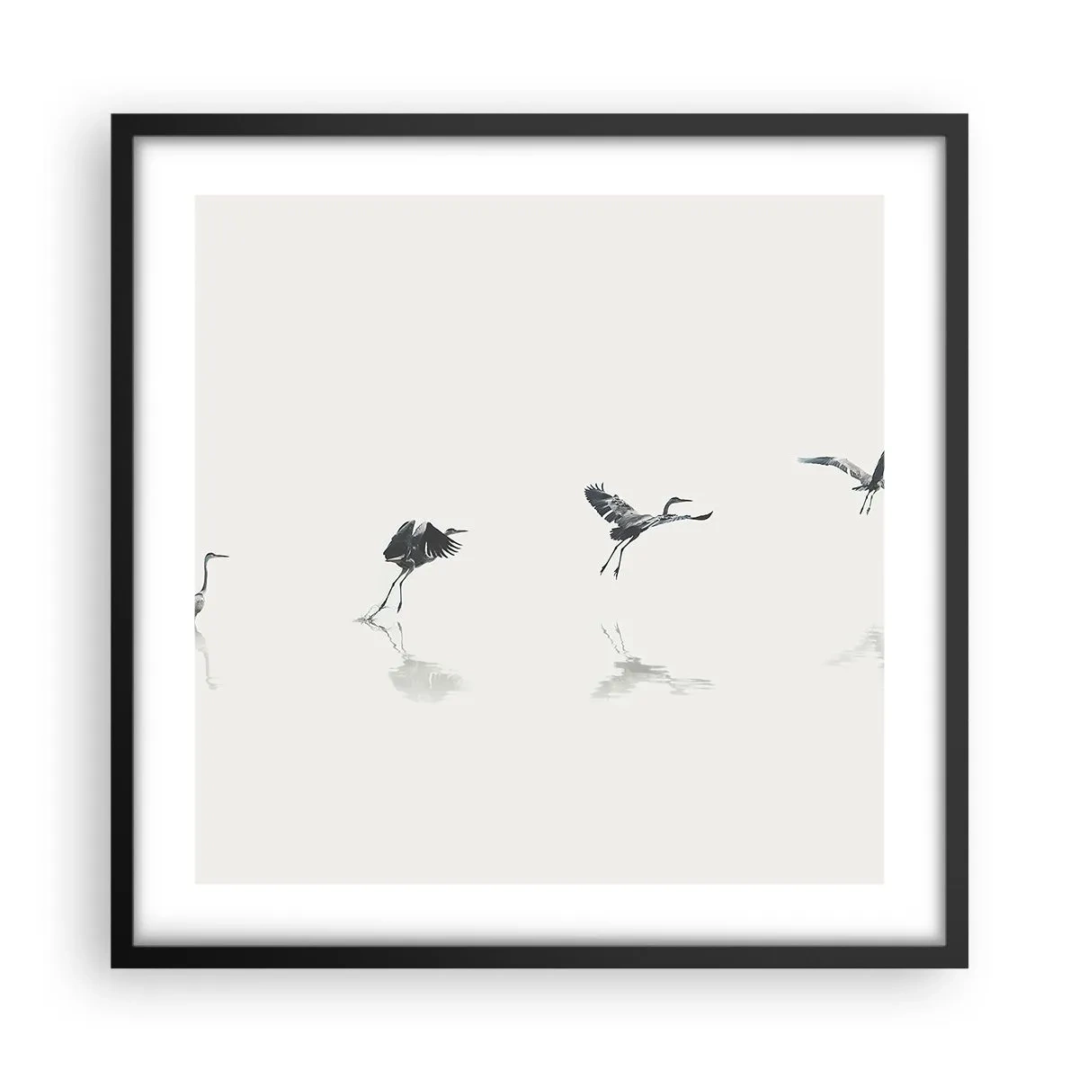 Poster în ramă neagră - Patru pași simpli - 50x50 cm