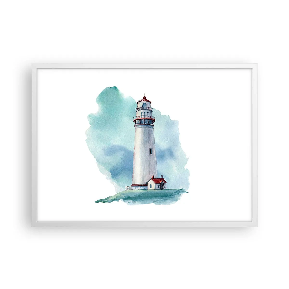 Poster în ramă albă - Sora blândă a albastrului - 70x50 cm