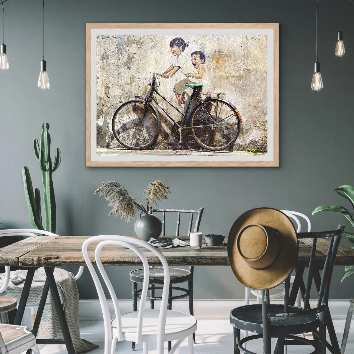 Poster în ramă de stejar deschis - Adevărat sau fals? - 100x70 cm