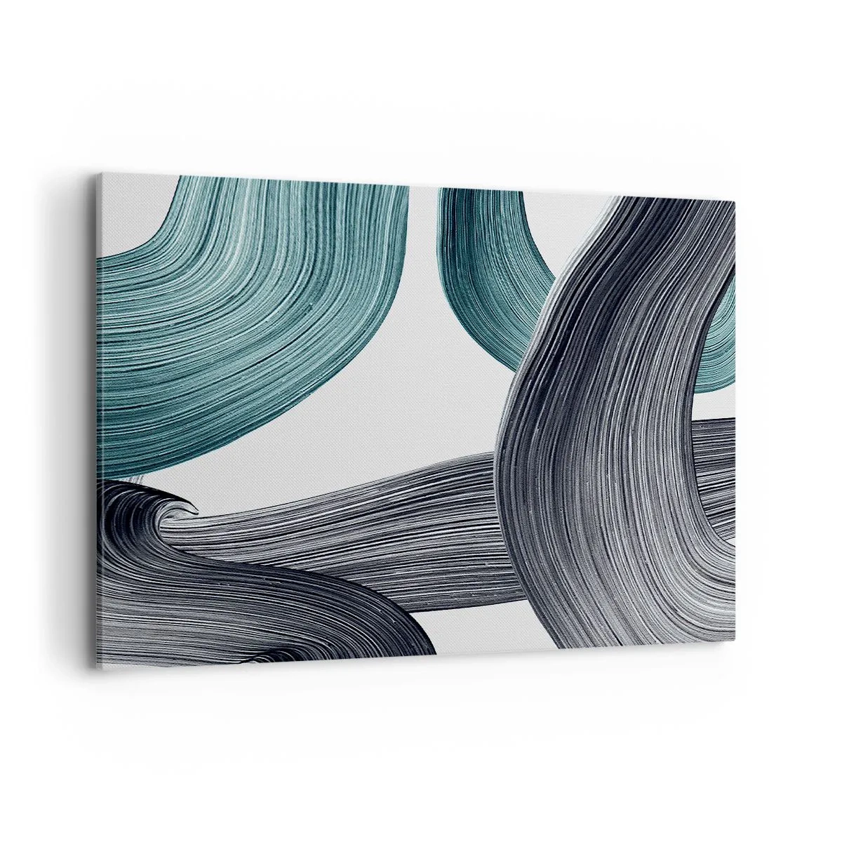 Tablou pe pânză - Trasee de smarald și negru - 100x70 cm