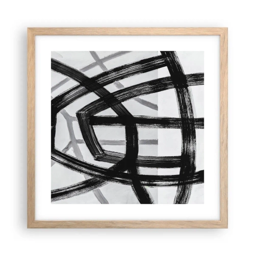 Poster în ramă de stejar deschis - Construind adâncimea - 40x40 cm