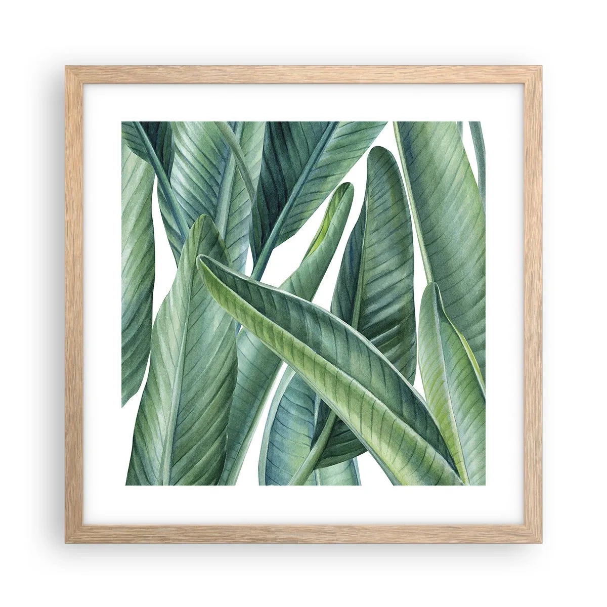 Poster în ramă de stejar deschis - Verdeața în sine - 40x40 cm