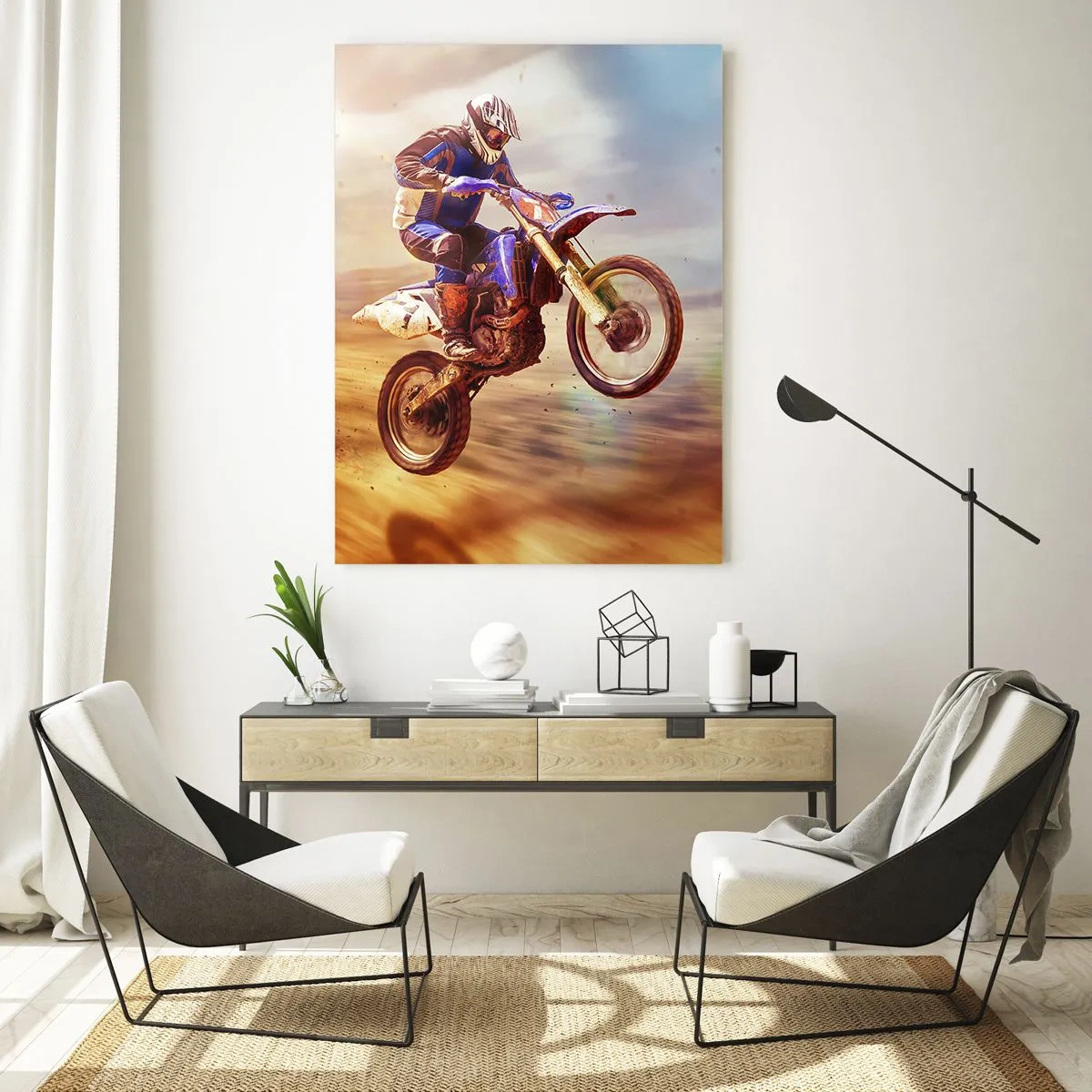 Tablou pe sticlă - Nebunie motociclistă - 70x100 cm