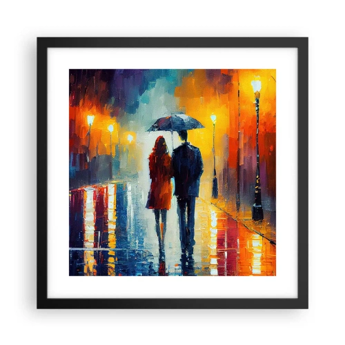 Poster în ramă neagră - Împreună - o noapte plină de culoare - 40x40 cm