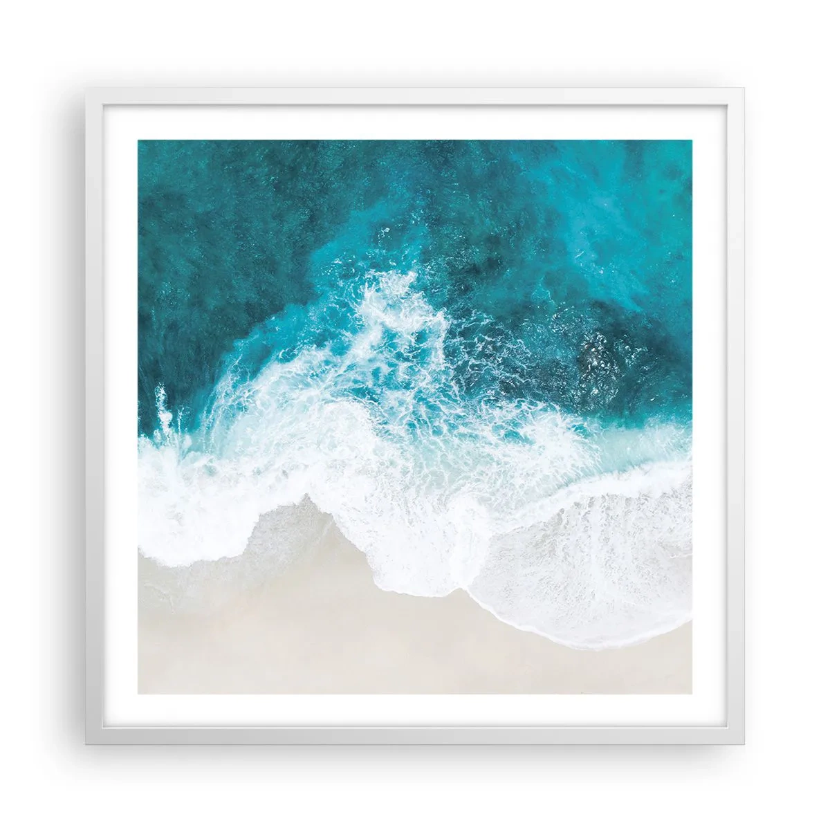Poster în ramă albă - Mângâiere naturală - 60x60 cm
