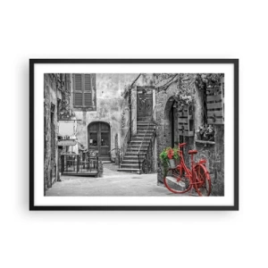 Poster în ramă neagră - Alee din Toscana - 70x50 cm