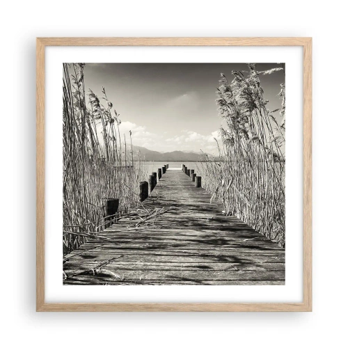 Poster în ramă de stejar deschis - În intimitatea ierburilor - 50x50 cm