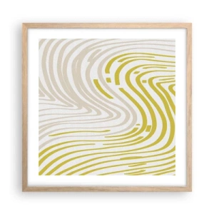 Poster în ramă de stejar deschis - Compoziție cu cambrare ușoară - 50x50 cm