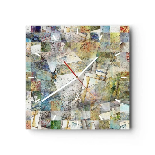 Ceas de perete - Ceas pe sticlă - Remaniere geometrică - 40x40 cm
