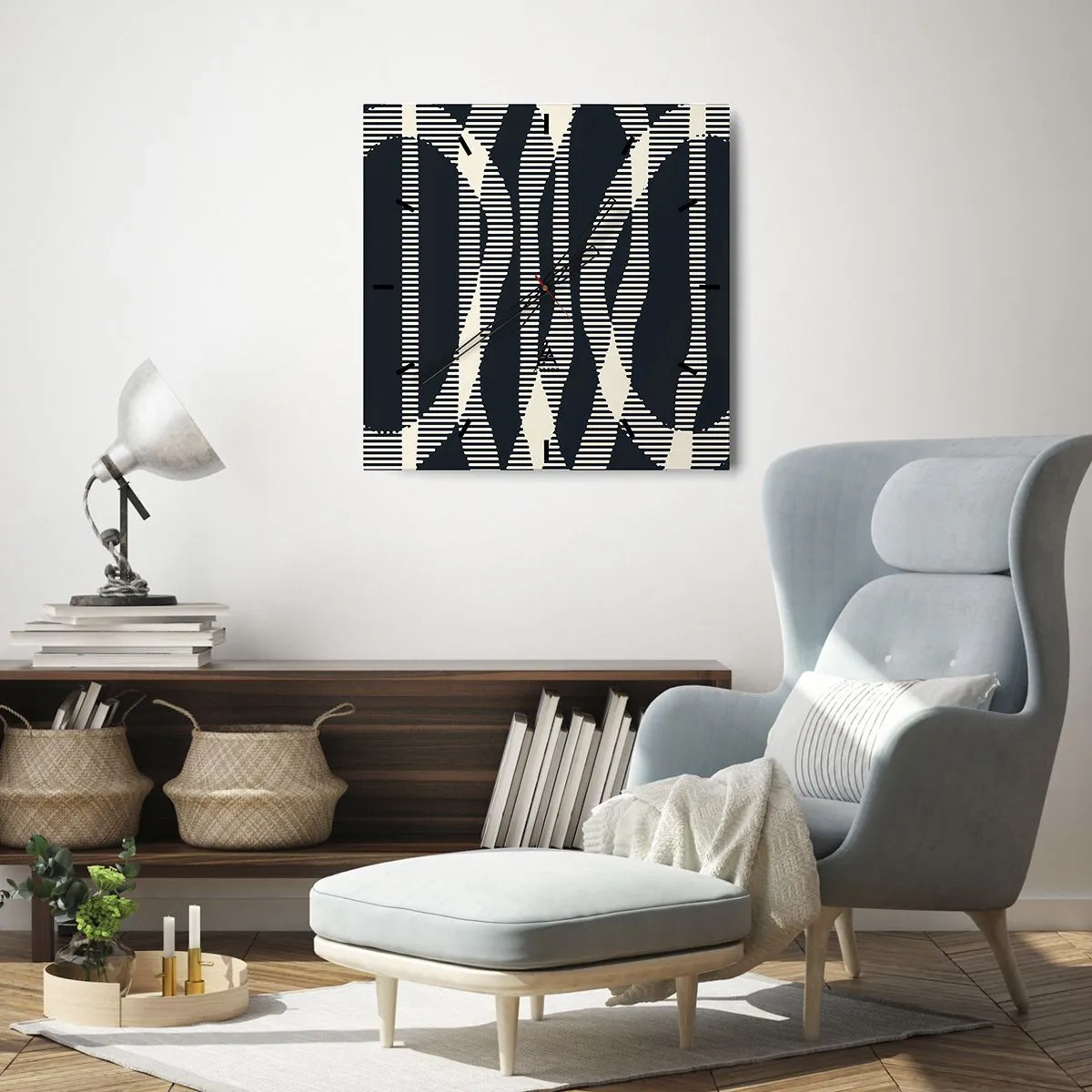 Ceas de perete - Ceas pe sticlă - Încercare de străpungere a întunericului - 30x30 cm