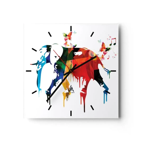 Ceas de perete - Ceas pe sticlă - Toată lumea poate dansa - 30x30 cm