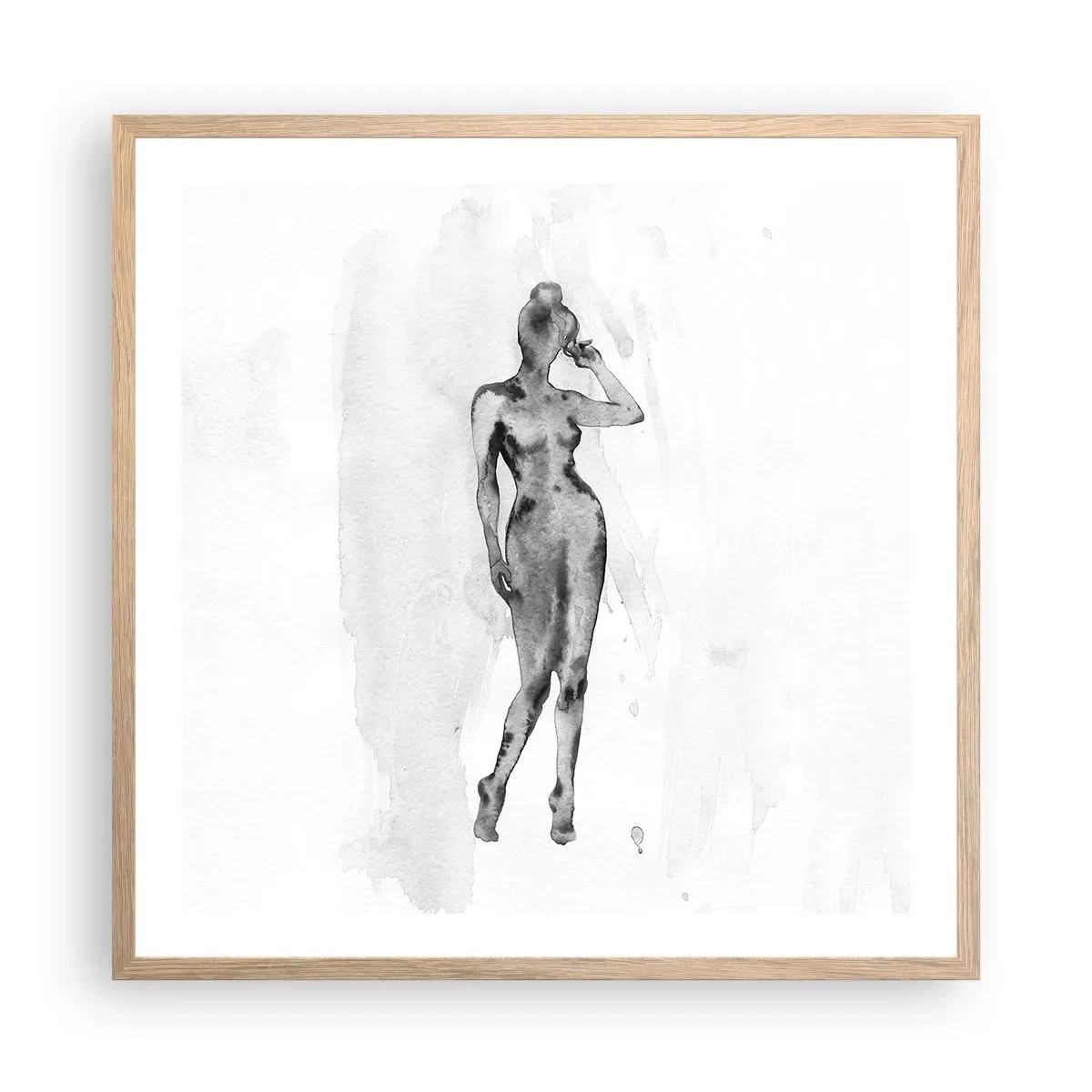 Poster în ramă de stejar deschis - Un studiu al idealului de feminitate - 60x60 cm