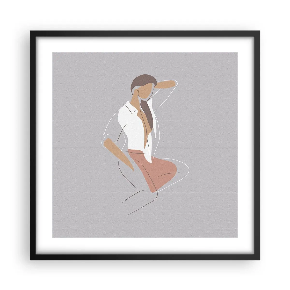 Poster în ramă neagră - Schiță de farmec - 50x50 cm