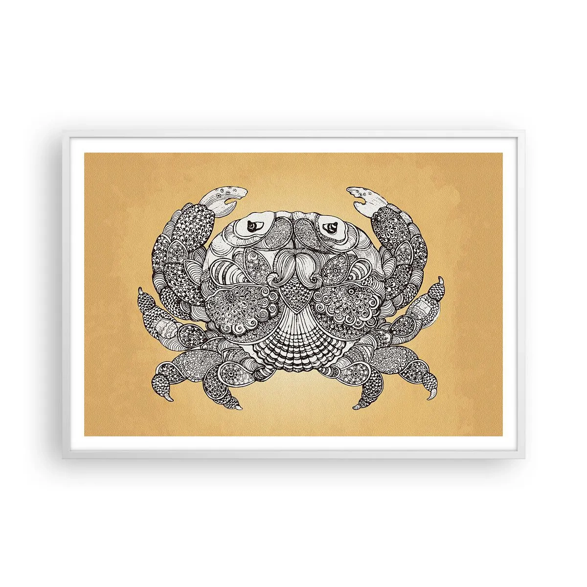 Poster în ramă albă - Poveștile Domnului Crab - 100x70 cm
