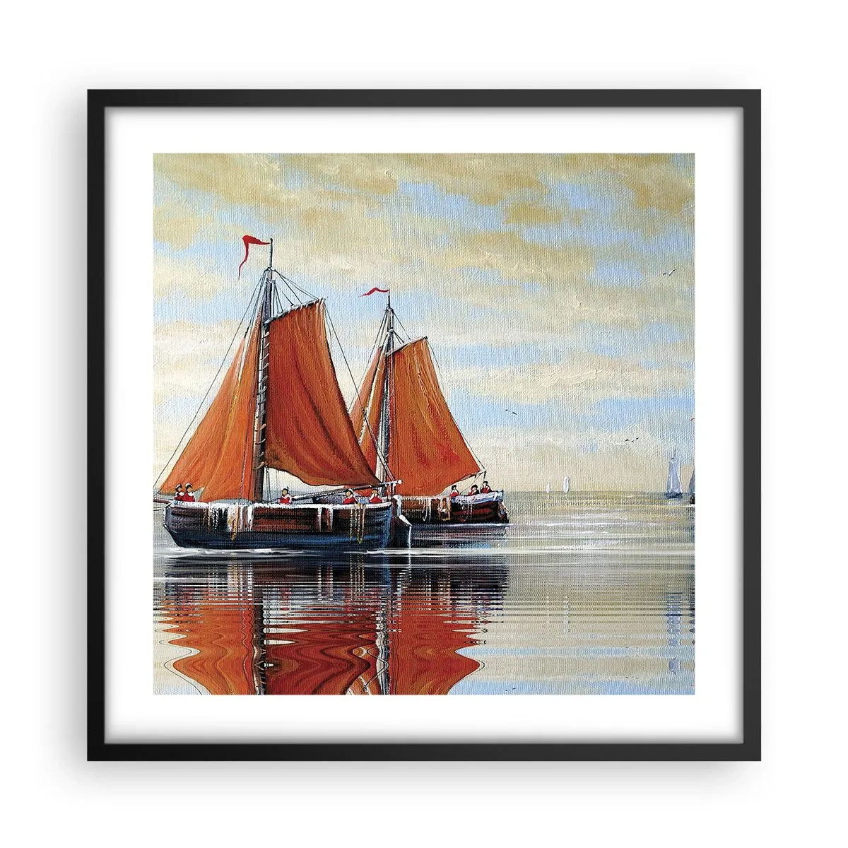 Poster în ramă neagră - Hei, marinarule, navighează... - 50x50 cm