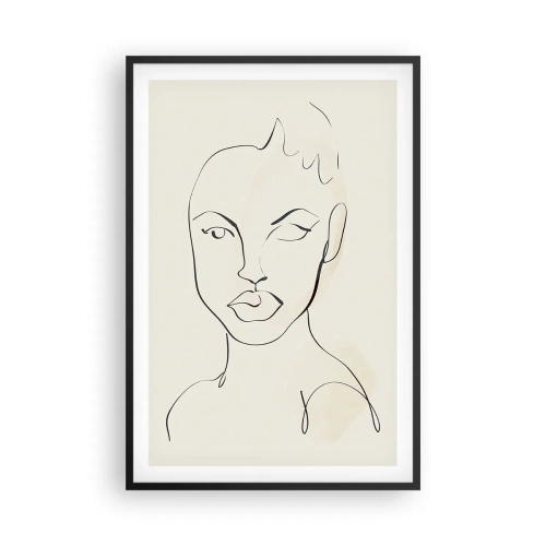 Poster în ramă neagră - Schiță de senzualitate - 61x91 cm