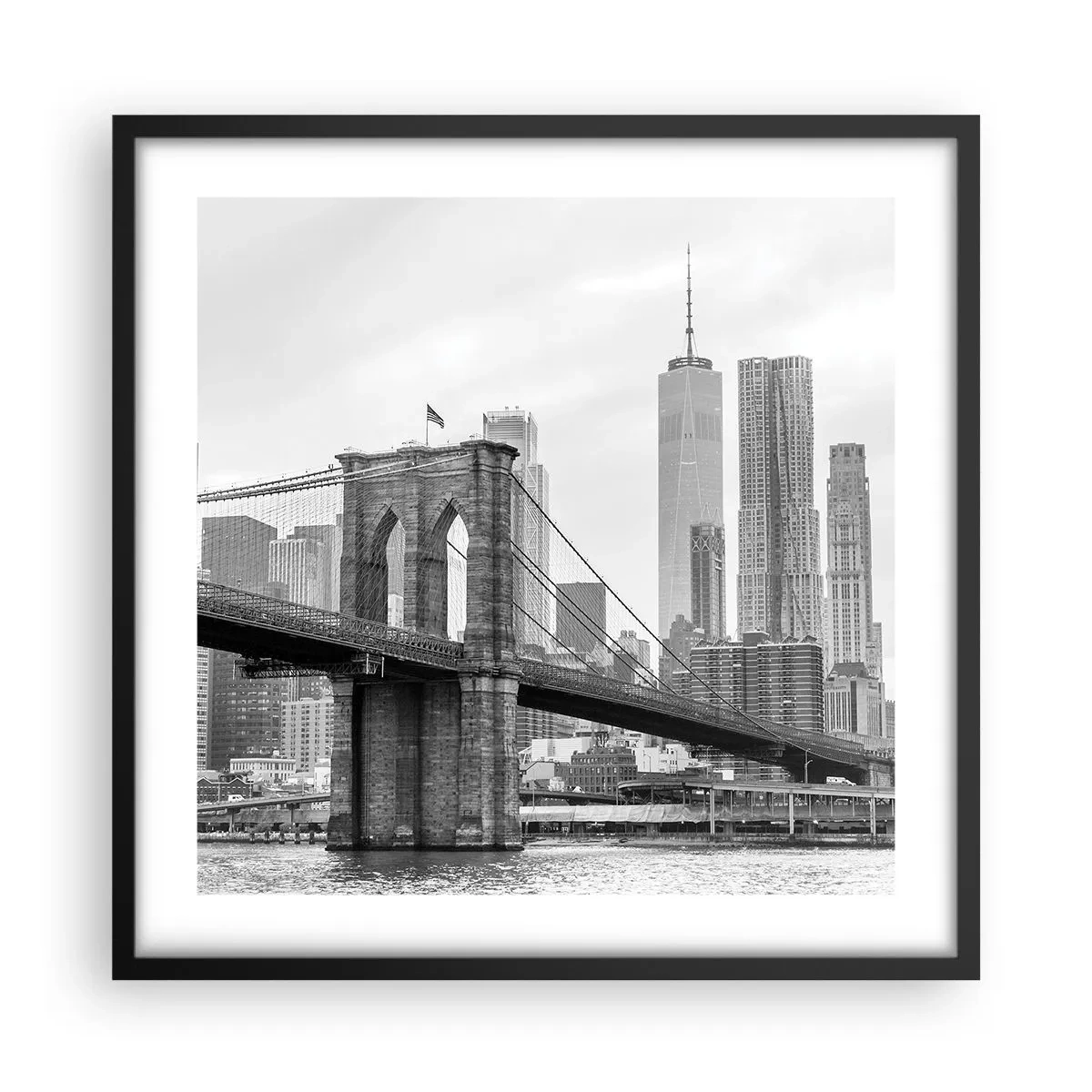 Poster în ramă neagră - New York vibes - 50x50 cm