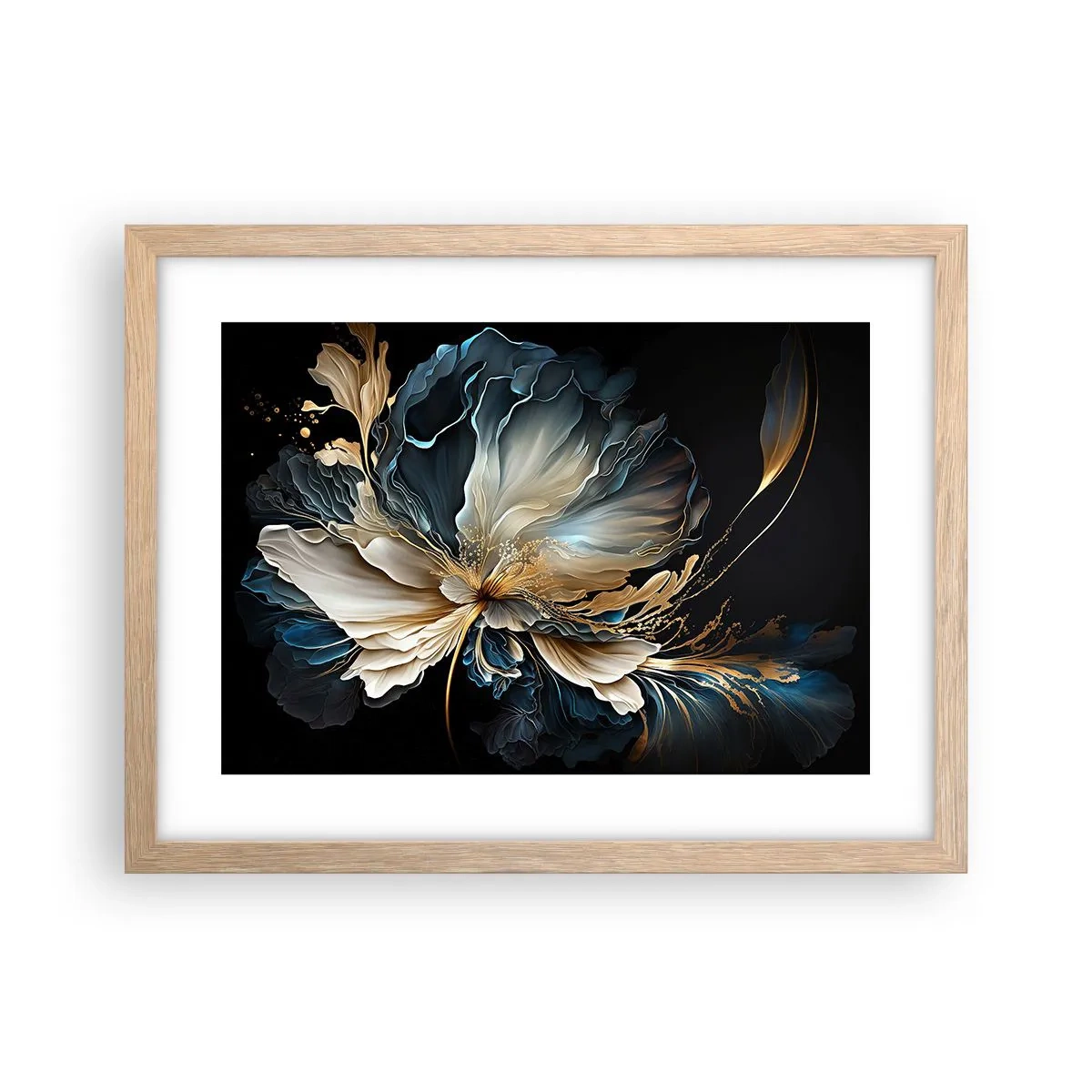 Poster în ramă de stejar deschis - Povestea unei flori de iubire - 40x30 cm