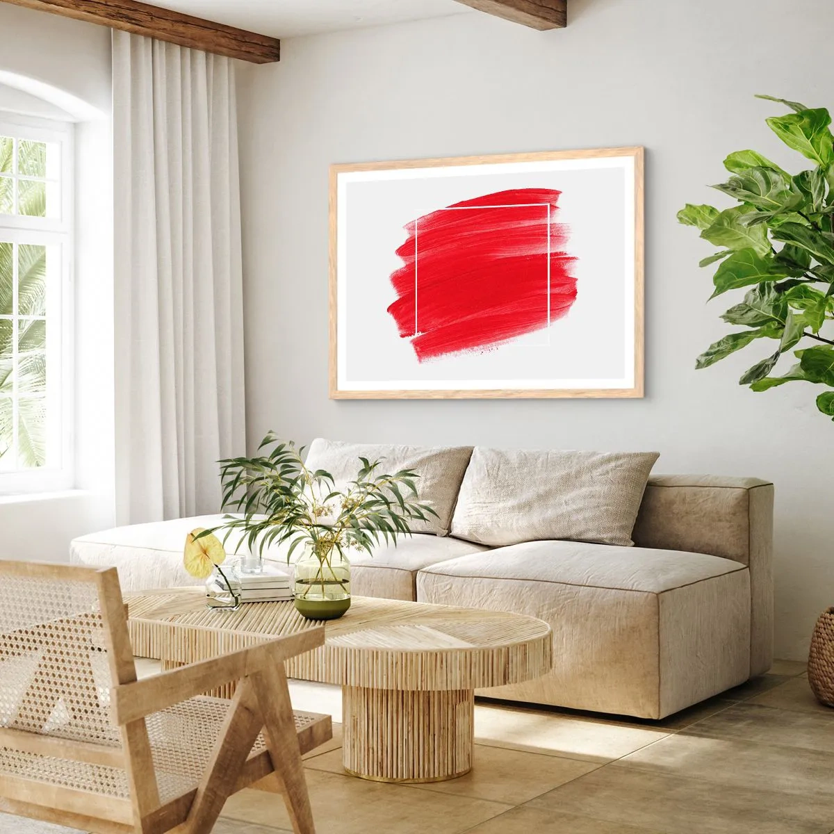 Poster în ramă de stejar deschis - În afara cadrului - 100x70 cm