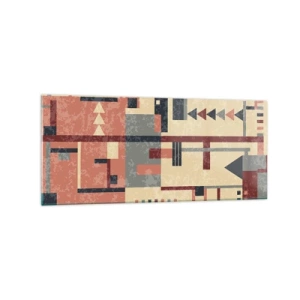 Tablou pe sticlă - Combinație de verticale și orizontale - 120x50 cm