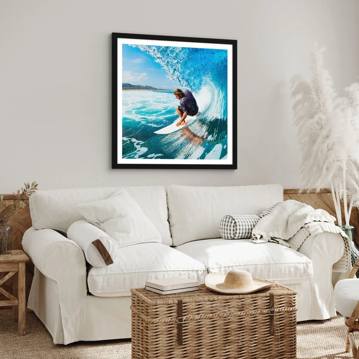 Poster în ramă neagră - Dansând cu valurile - 30x30 cm